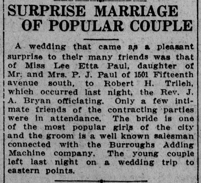 Lee Etta Paul-Robert H. Trileh